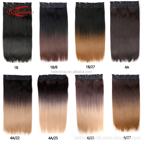 Hot sell  brand straight hair cheap  Factory Wholesale Customized 5 clips Thick Ends clip in hair extensions